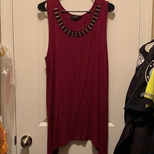 Burgundy Shark Bite Tunic